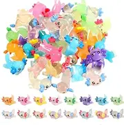32pcs Mini Resin Axolotl Miniature Figurine, Glow in The Dark Tiny Animal Figurines Small Luminous Charm Ornament for DIY Craft Garden Landscape Dollhouse Ornament Potted Plants Decorations