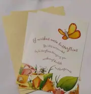 2 Get Well Soon Cards with Envelopes Recovery Sickness Surgery Butterflies Bees