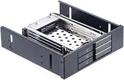Snblzhef Aluminum Case 3Bay SATA Adapter 2.5 Inch Hot Swap SSD Hard Drive Bracket for 5.25 Optibay