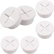 AIEX 6pcs Flexible Silicone Cable Cord Grommet, 1 Inch White Rubber Grommets, Cable Wire Hole Cover for Office Home Computer Desk