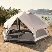 Gazebo with Sides， 6-8 Person Easy Quick Setup Dome Family Tents for Camping, Lightweight Double Layer Flysheet Can Be Used As Pop Up Sun Shade