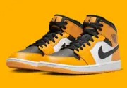 Nike Air Jordan 1 Mid ‘Taxi’ Mens Size US 7 (8.5W) Casual Sneakers Rare New✅