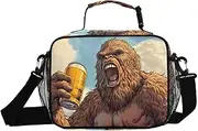 Soda Sasquatch Funny Insulated Lunch Box for Women Men - Ideal for Work, Picnics - Includes Adjustable Shoulder Strap