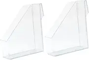 WEKAMOS 1Set Transparent Document Holder Creative Office Storage Rack for Organizing Books Magazines Files Desktop Bookshelves to Up Space