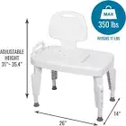 Tool-Free Universal Transfer Bench for Bathtubs & Showers, 350Lb Weight Capacity