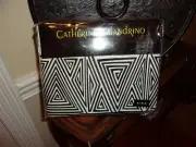 NIP Catherine Malandrino Optic Cream/Black King Duvet Cover Only