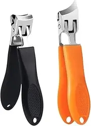 Thick Nail Clippers, 2X Slanted Curved Toe Nail, Sturdy Nail Cutting Clippers, Lightweight Angled Nail Clippers for Kids, Adult