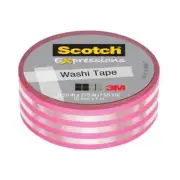 SCOTCH EXPRESSIONS WASHI TAPE-PINK STRIPE