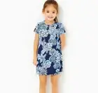 Lilly Pulitzer Mini Cody Dress Girls Size XL Low Tide Navy Bouquet All Day NWT