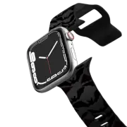 Apple Watch Series 7-9 (45mm) Impact Band GOING BATTY BLACK & WHITE WATCH BAND, HALLOWEEN BATS SPOOKY CREEPY PATTERN By Ebi Emporium