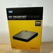 WD My Passport for Mac 500GB USB 3.0 External Hard Drive - New WDBLUZ5000ASL