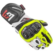 Sugello Perforated Black White Neon Yellow Motorcycle Gloves