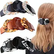 Jayongnee clip 3 Pieces hair barrettes,large barrettes for women,Hair Clips French Rectangle Snap Hair Barrettes Acrylic Tortoise,Hair Clip Thick and Medium Hairs,Hair snap (Tortoiseshell-2)