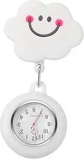 [MOBUTOFU] 1pc Pocket Watch Nurses Cute Carers Watches Rechargeable Breast Hospital Women Fob Nurse Badge Nurse Accessories for Work Silver Watch Retractable Nurse Watch White