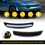 For Dodge Charger 2015-2022 Front Smoke White LED Side Marker Lights Signal Lamp