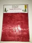 Dolgencorp Christmas Tablecloth Red 60" x 84" Rectangular Jacquard Poinsettia