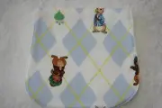 Peter Rabbit Blue Burp Cloth Handmade