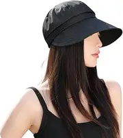 [HIQIU] Women's Peaked Cap Foldable Sun Visor Summer Hat Beach Hat Outdoor Sun Protection Brim Breathable Visor Cap Leisure