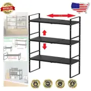 Expandable Stackable Spice Rack Organizer - 3 Pack for Efficient Kitchen Storage