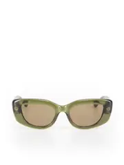 Khaki Rectangular Tinted Sunglasses