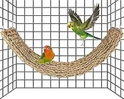 DS. DISTINCTIVE STYLE Bird Seagrass Mat Natural Grass Woven Net Hammock Bird Cage Accessories Bird Bridge for Pigeon Macaw Cockatiel Conure Budgie Cockatoo Rat Bearded Dragon