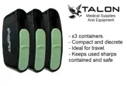 3 PACK DIABETIC PEN POCKET NEEDLE SHARPS LANCET CONTAINER COMPACT AND DISCRETE