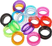 DRESSOOS 16Pcs Silicone Finger Rings for Barber Scissors Comfortable Scissor Inserts for Hairdressing and Pet Grooming Protectors Colors for Enhanced Control and Comfort