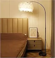 Modern Feather Fishing Floor Lamp Minimalist LED Living Room, Study Room, Bedroom, Bedside Standing Floor Lamp (Without Light Source) Standing Light(Black)