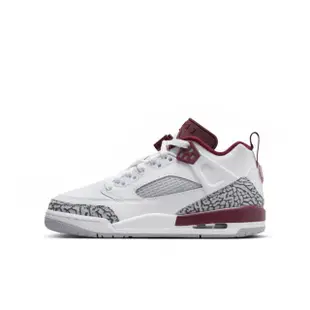 【NIKE 耐吉】運動鞋 籃球鞋 女鞋 中大童 男鞋 JORDAN SPIZIKE LOW GS 白紅 氣墊 喬丹 爆裂紋(FQ3950106)