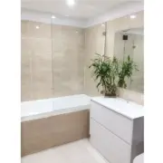700/750mm Over bathtub Single Panel Frameless Silver Hinges Shower Screen