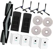 [DEMULAX] 15 Pcs Accessories Kit Replacement, for Ecovacs Deebot X2 X2 Omni X2 Pro DEX86 Robot Vacuum Cleaner 1 Roller Brush 4 Side Brush 2 Filters 4 Dust Bags 4 Mop Pad Vacuum Cleaner Replacement Kit