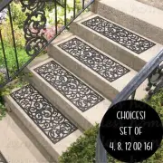 Rubber Stair Step Treads Mat Scrolled BUTTERFLY Outdoor Porch Traction ~ CHOICES