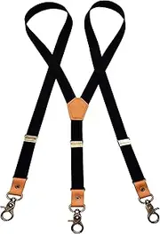 [MENDENG] Men Y Back Suspenders Bronze Swivel Snap Hooks Braces for Wedding Party