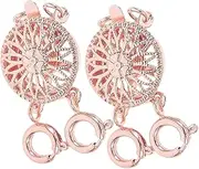 OHPHCALL 2Pcs Necklace Layering Clasp Jewelry Separator for Layering Multi Strand Necklace Connector Jewelry Closure Accessory for DIY Necklaces
