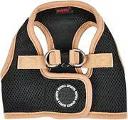 Puppia Soft Mesh Dog Vest Black Tan Trim Small