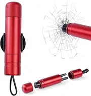 2in1 Car Safety Hammer Emergency Escape Tool,Seatbelt Cutter and Window Breaker Life-Saving Emergency Essentials(Red)