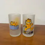 GARFIELD 加菲貓 玻璃杯 噴砂玻璃杯 杯子 對杯 紀念杯 收藏杯