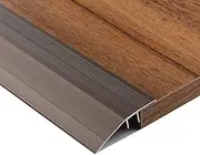Floor Transition Strip Walkers Entry Ramp, Wood Grain Floor Transition Strip Carpet Trim for Vinyl Flooring, Wide Threshold Reducer for Doorways, Carpet/Tile Edging Trim, Aluminum (Color : Brown, Si
