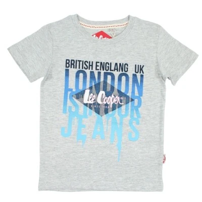 T-Shirt Garçon. Lee Cooper, Gray. 2-14 Years
