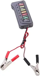 Alipis Smart LED Battery Tester Durable Battery Detection Tool with Alligator Clip for Easy Operation Check Charge Level and Performance for Batteries Black