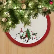Light Chain Gnome Christmas Decoration Tree Skirt, Natural Background Color