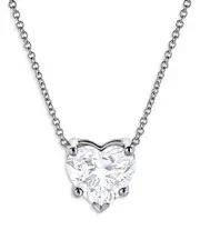 Bloomingdale's Fine Collection Certified Lab Grown Diamond Heart Pendant Necklace in 18K White Gold, 2.0 ct. t. w.