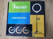 Jiozer ring light and tripod Stand NIB 10 Brightness Levels. 3 Modes