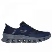 Men's Skechers Slip-ins Glide-Step Pro | Navy/Charcoal | Mens Elastic Lace Trainers Uk 10