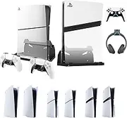 BracNova Wall Mount for PS5,PS5 Holder Wall Mount With Silicone Cover For PlayStation 5 Console Digital and Disc Edition, Metal PS5 Wall Mount Kit with Removable Hooks for PlayStation 5 Controller