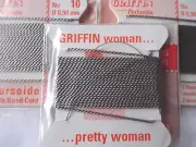 THREE Griffin Cards 100% Silk Thread Cords W/Needle Size 10 Grey G25 DNG