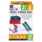 Home Master 2PCE Roll-Up Travel Storage Bags Re-Usable Space Saver 60cm