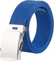 [Dcvmvmn] Unisex-Adult Web Belt Men Canvas Smooth Buckle Belt Women Alloy Buckle Belt Casual Canvas Belt, B Blue