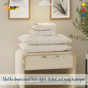 100% Cotton Percale Cool & Crisp Print 4-Piece Sheet Set Full Addis