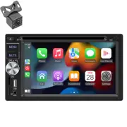 Double Din Radio Car Stereo Bluetooth DVD Player Carplay Android Auto W/Camera